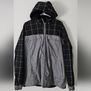 Stylish Black and Gray Hooded Windbreaker for Men